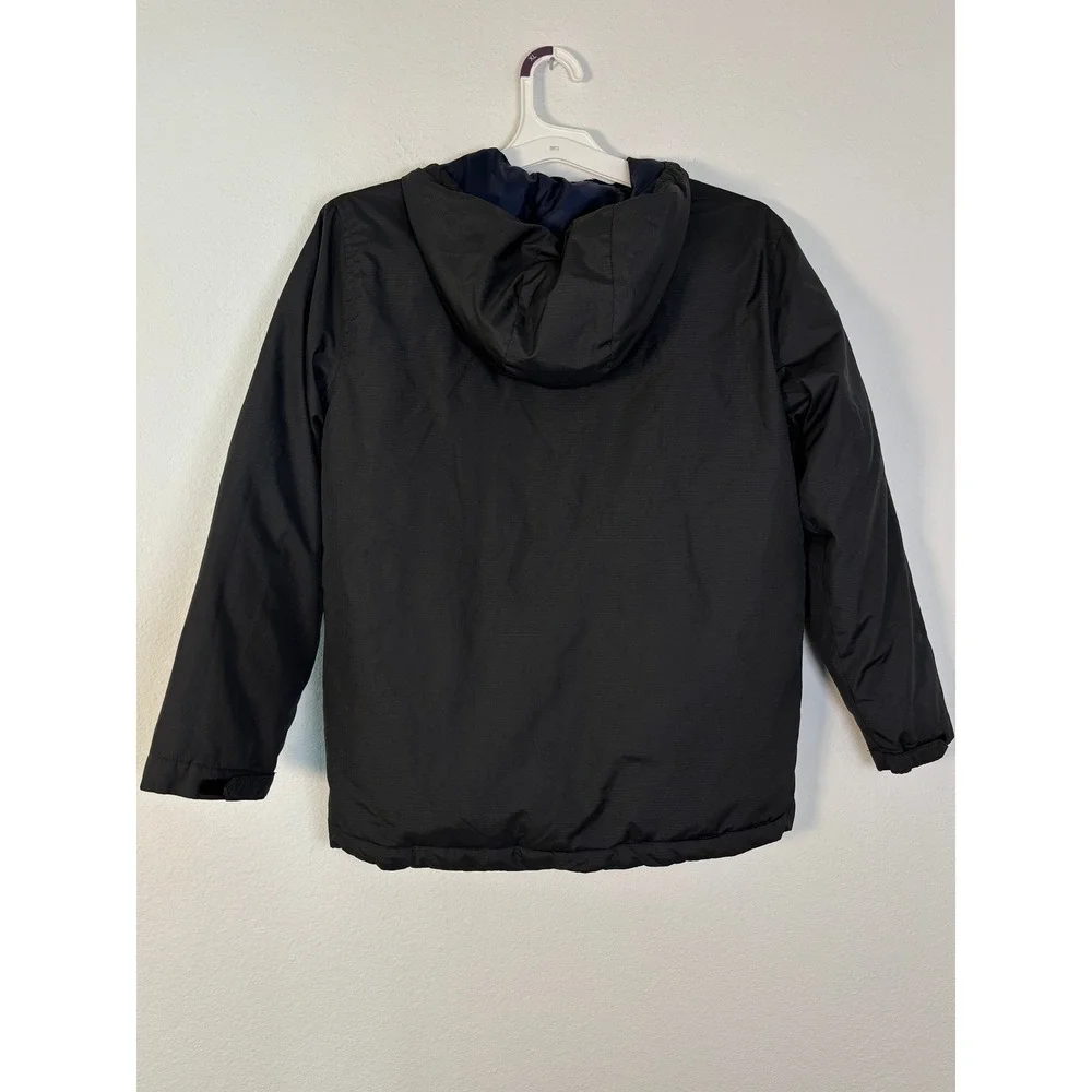 Old Navy Boys XL 14-16 Black Hooded Puffer Jacket Quilted Zip Up Winter Coat